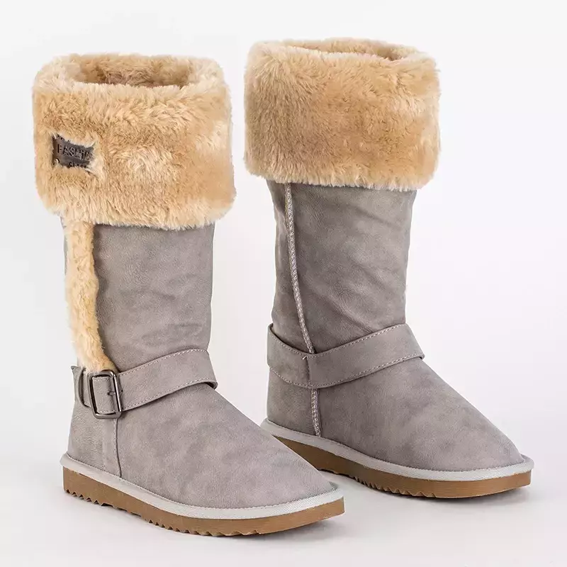 OUTLET Hellgraue Damen-Schneestiefel von Giuseppina - Schuhe