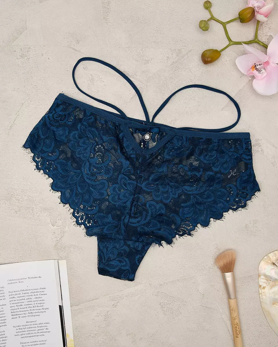 Royalfashion Lace Damen-BH-Slip in navy blau