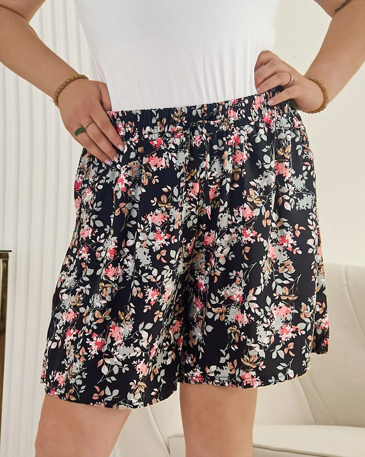 Royalfashion Shorts aus Stoff mit Blumen PLUS SIZE