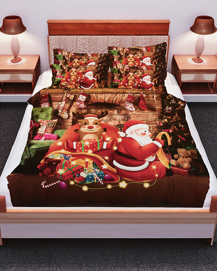 Royalfashion Weihnachtsbettwäsche 160x200 Set 3-teilig