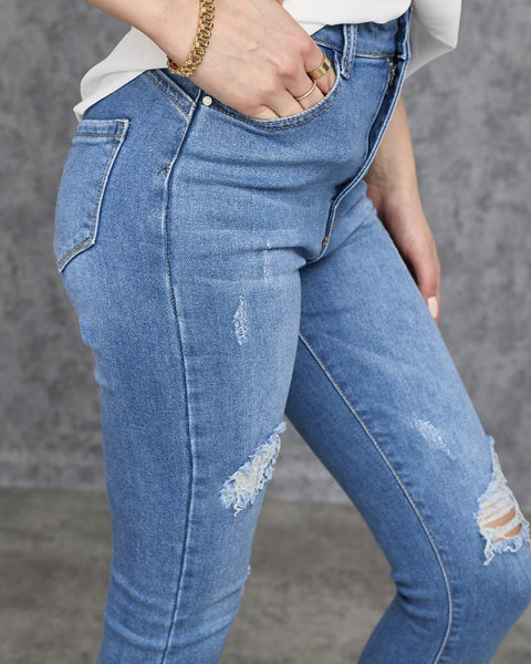 Blaue Damen Röhrenjeans push up - Kleidung