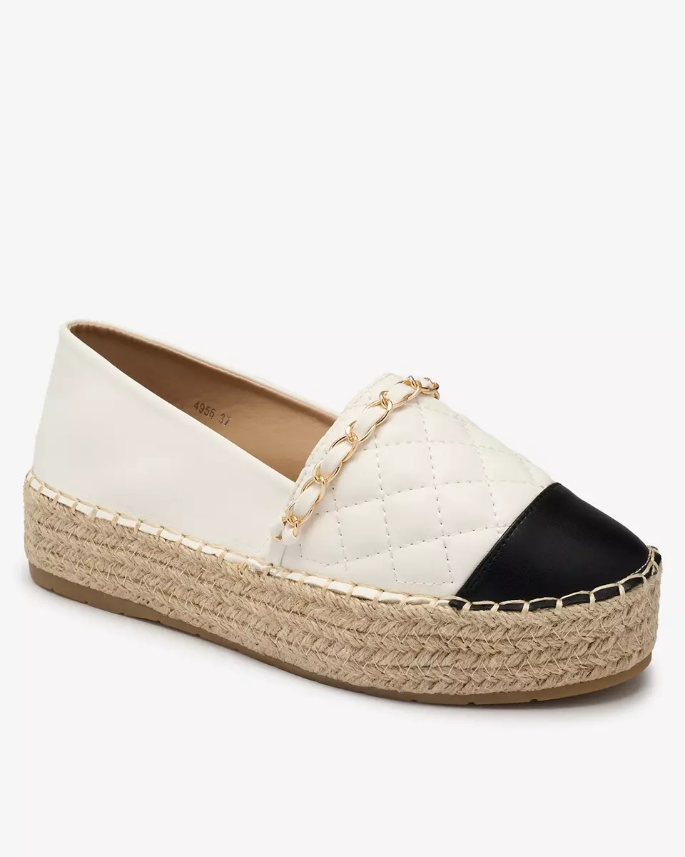 Damen Plateau-Espadrilles in weißer Farbe Liggos- Footwear