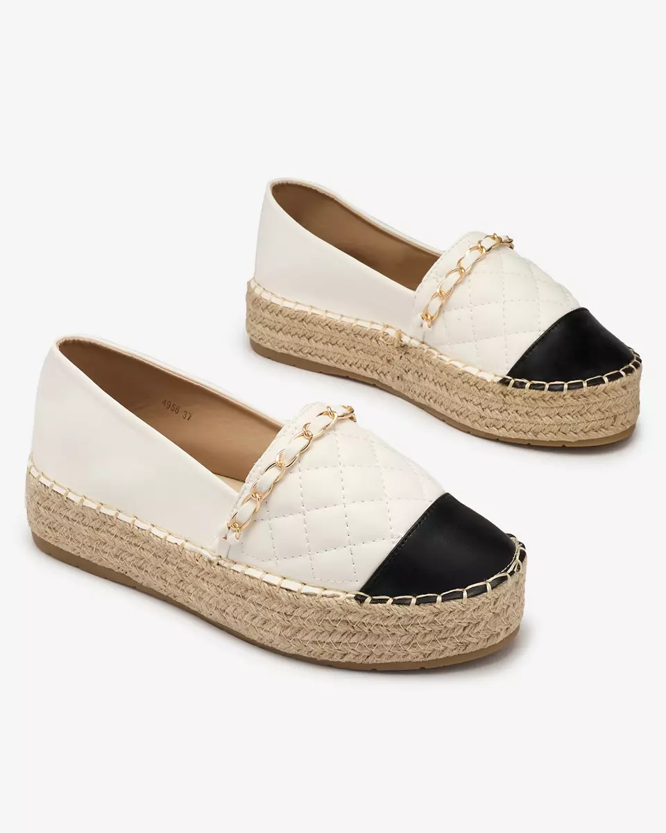 Damen Plateau-Espadrilles in weißer Farbe Liggos- Footwear