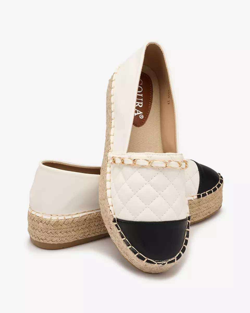 Damen Plateau-Espadrilles in weißer Farbe Liggos- Footwear