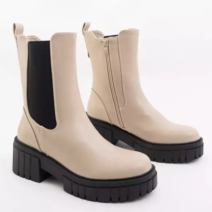 OUTLET Beige Stiefel Lemmt - Schuhe