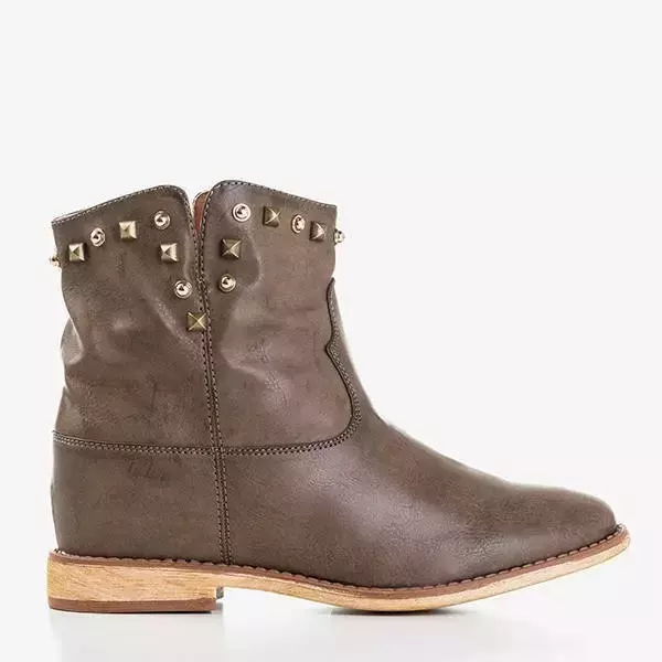 OUTLET Braune Cowboystiefel auf Keilabsatz Brenda - Schuhe