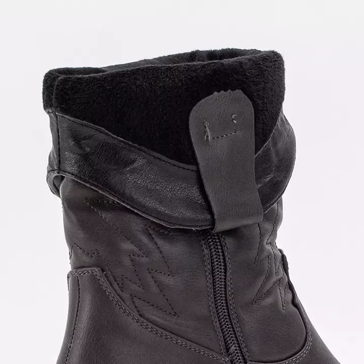 OUTLET Dunkelgraue Damen Cowboystiefel aus Ökoleder Vetika - Schuhe