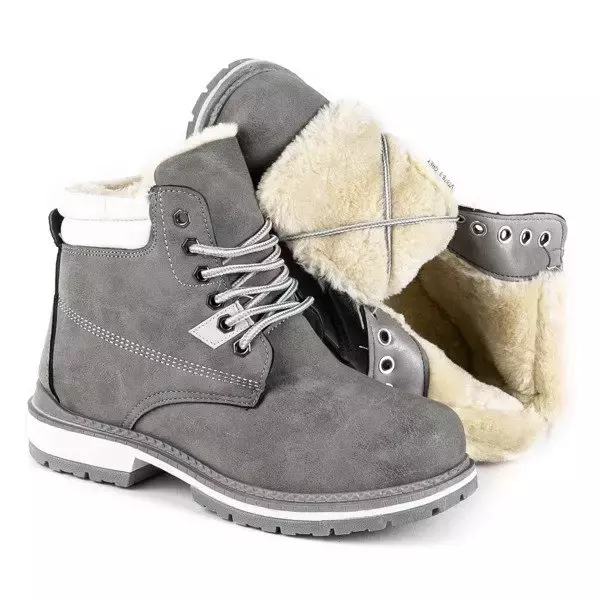 OUTLET Graue Wanderschuhe mit North Land Isolierung - Schuhe