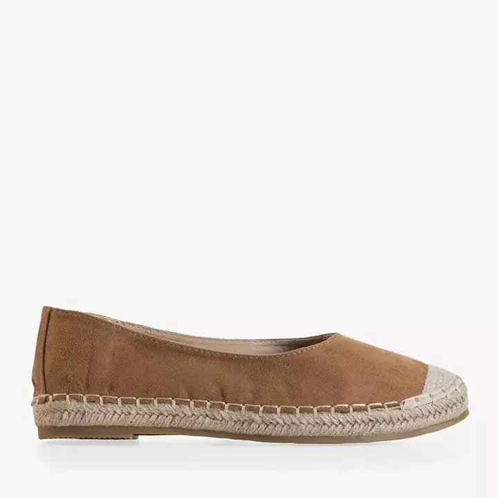 OUTLET Hellbraune Damen Espadrilles aus Öko-Wildleder Silina - Schuhe