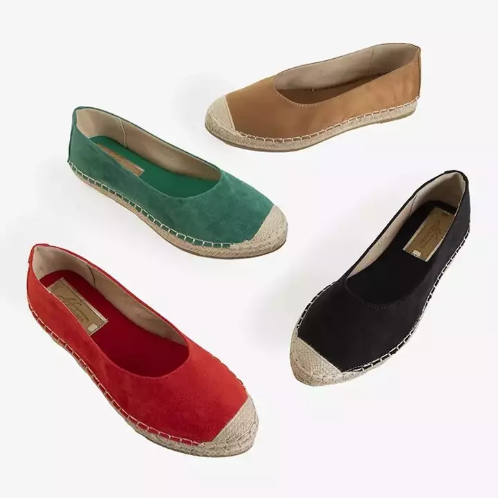 OUTLET Hellbraune Damen Espadrilles aus Öko-Wildleder Silina - Schuhe