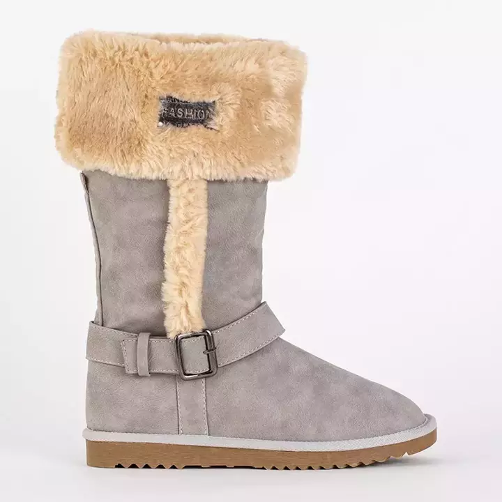 OUTLET Hellgraue Damen-Schneestiefel von Giuseppina - Schuhe