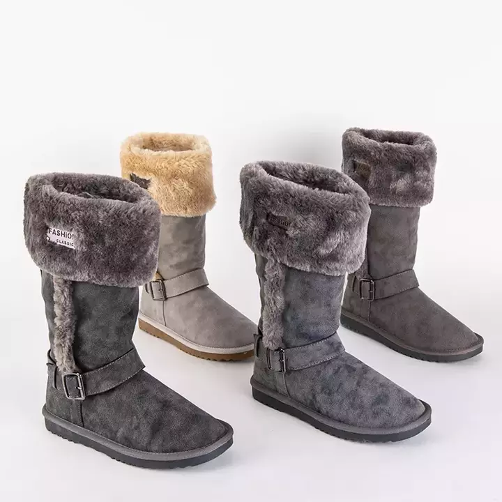 OUTLET Hellgraue Damen-Schneestiefel von Giuseppina - Schuhe