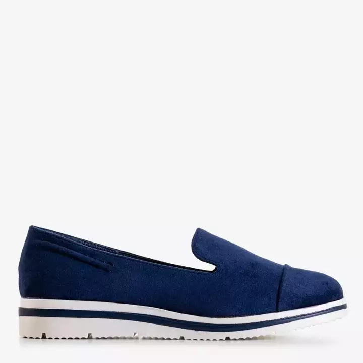 OUTLET Marineblaue Slipper für Damen mit niedrigem Keilabsatz Dardariel - Schuhe