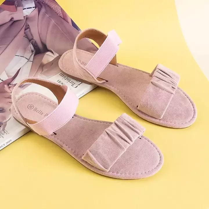 OUTLET Rosa Damensandalen aus Öko-Wildleder Wiskonsin - Schuhe