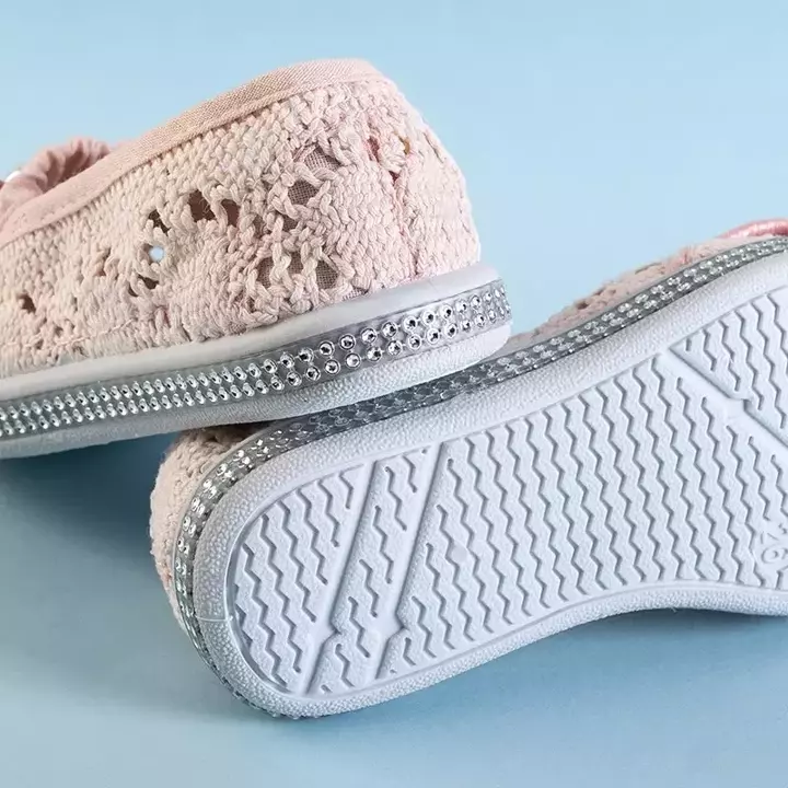 OUTLET Rosa Spitze Slip On für Kinder Ozana - Schuhe