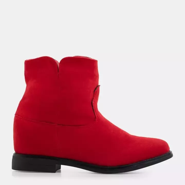 OUTLET Rote Stiefeletten a'la Cowboy Wedge Nastu - Schuhe