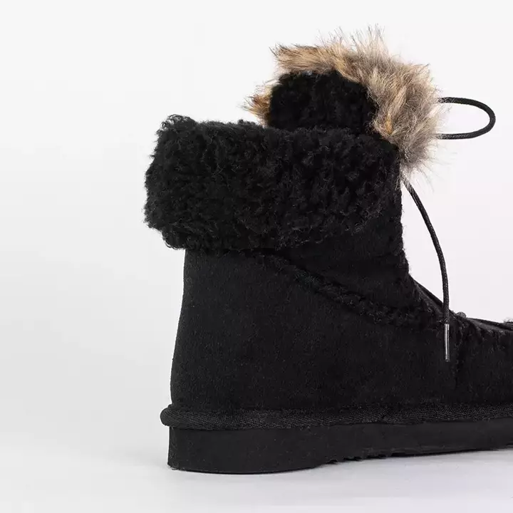 OUTLET Schwarze Damen-Schneestiefel aus Öko-Wildleder Oiu - Schuhe