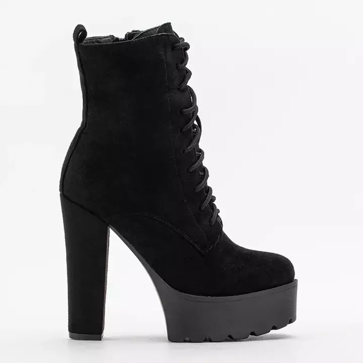 OUTLET Schwarze Damen-Schnürstiefel am Alya-Posten - Schuhe