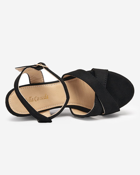 OUTLET Schwarze Keilsandalen für Damen Deklis - Schuhe