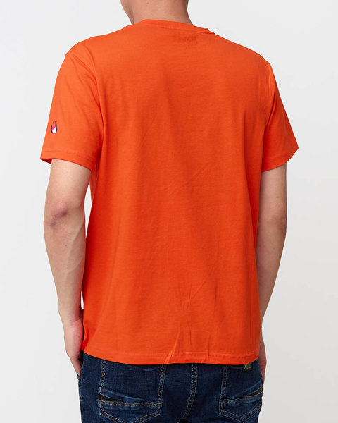 Orange bedrucktes T-Shirt für Herren - Kleidung