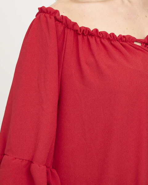 Rotes Damen Rüschenkleid a'la hiszpanka PLUS SIZE - Kleidung