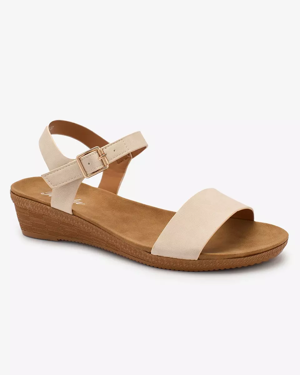 Royalfashion Beige Damen Öko-Ledersandalen Classy Stylish