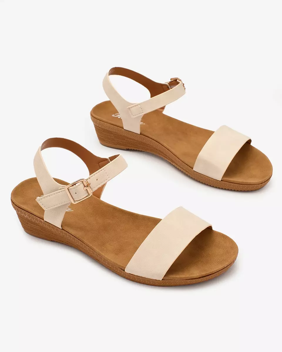 Royalfashion Beige Damen Öko-Ledersandalen Classy Stylish