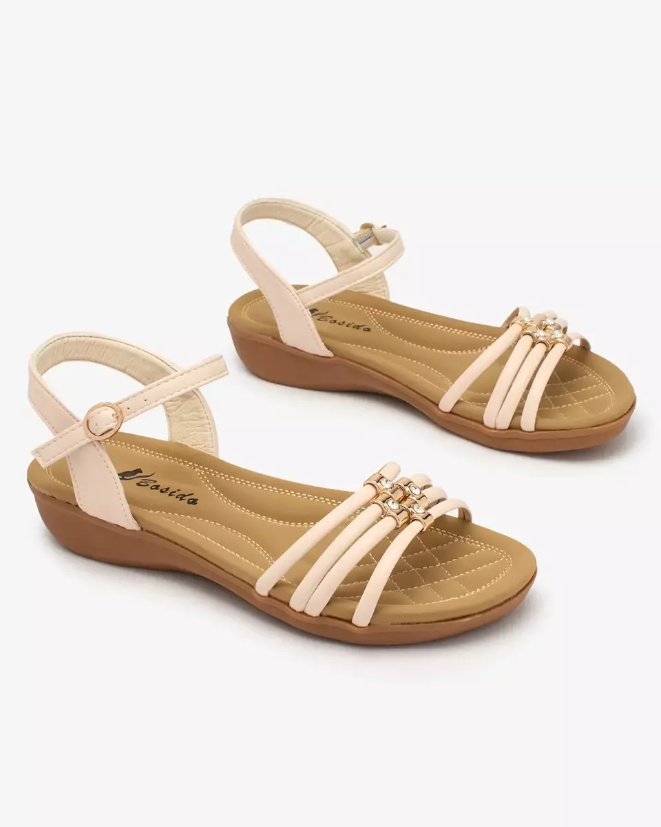 Royalfashion Beige verschönerte Damen Sandalen Sun Crush