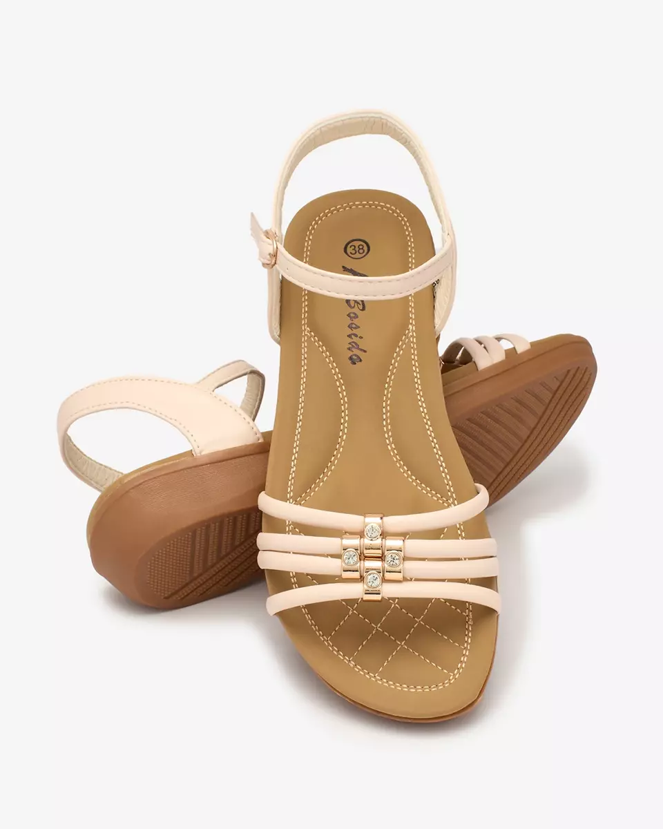 Royalfashion Beige verschönerte Damen Sandalen Sun Crush