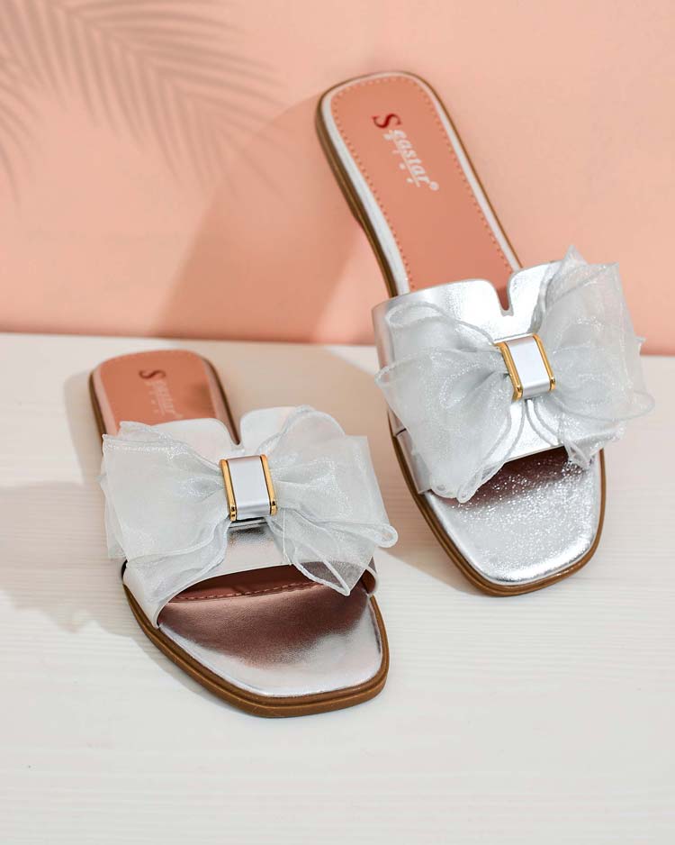 Royalfashion Damen-Flip-Flops mit Schleife Elleva