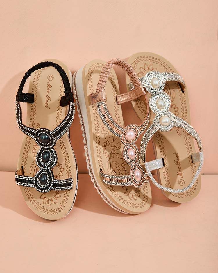 Royalfashion Damen Obrisas Zirkonia Sandalen