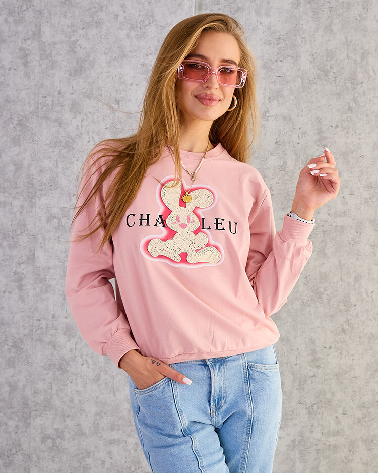 Royalfashion Damen Sweatshirt aus Baumwolle mit dünnem Druck