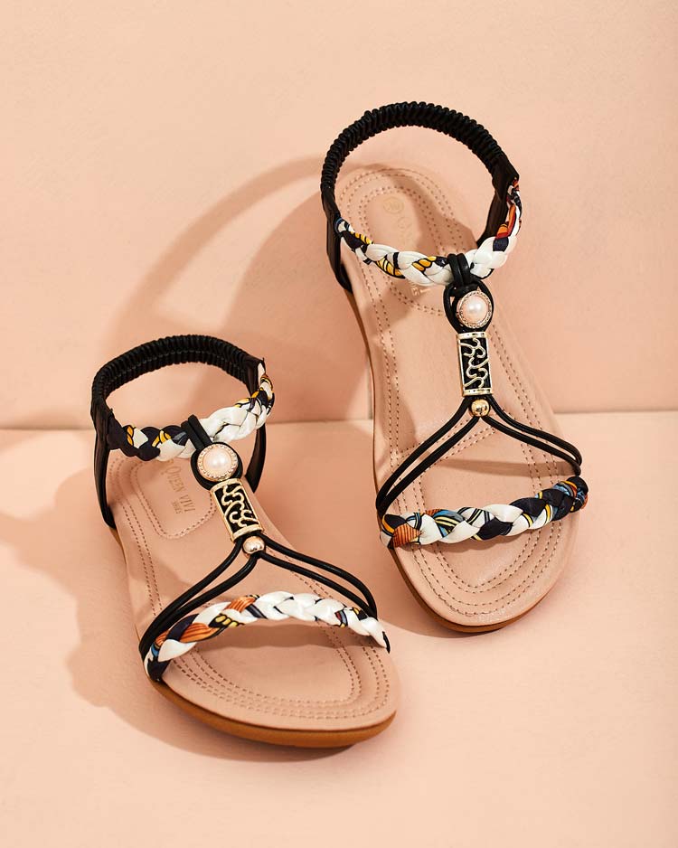 Royalfashion Damen Wooli Sandalen