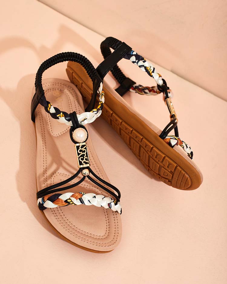 Royalfashion Damen Wooli Sandalen