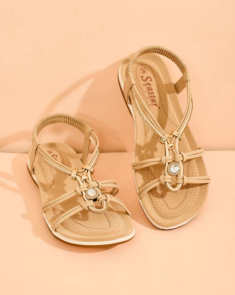 Royalfashion Damen Zirconia Sandalen Solin