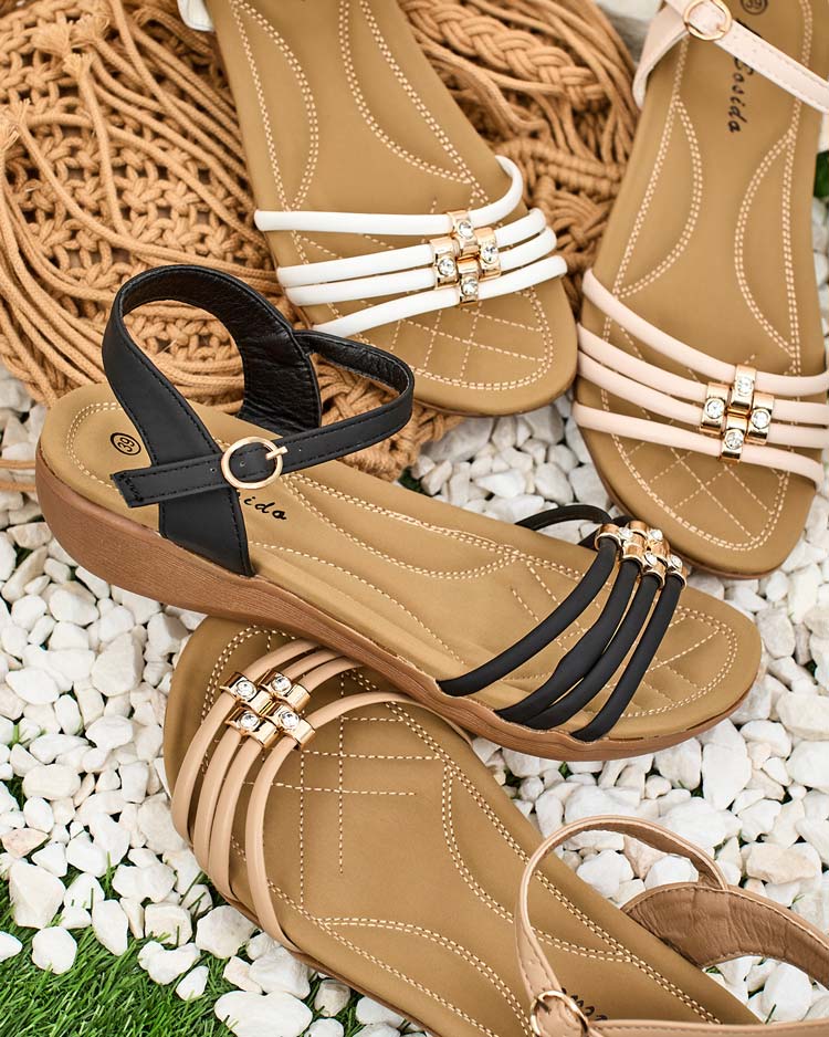 Royalfashion Decorated women's Sun Crusher sandals