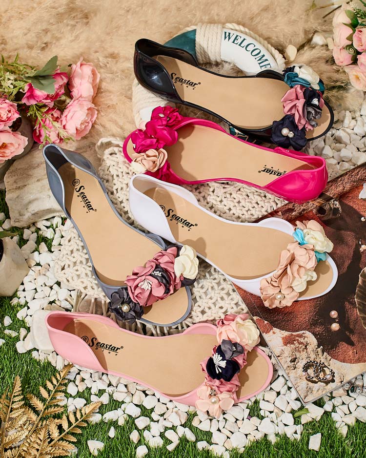 Royalfashion Gummiballerinas mit Blume Koddies