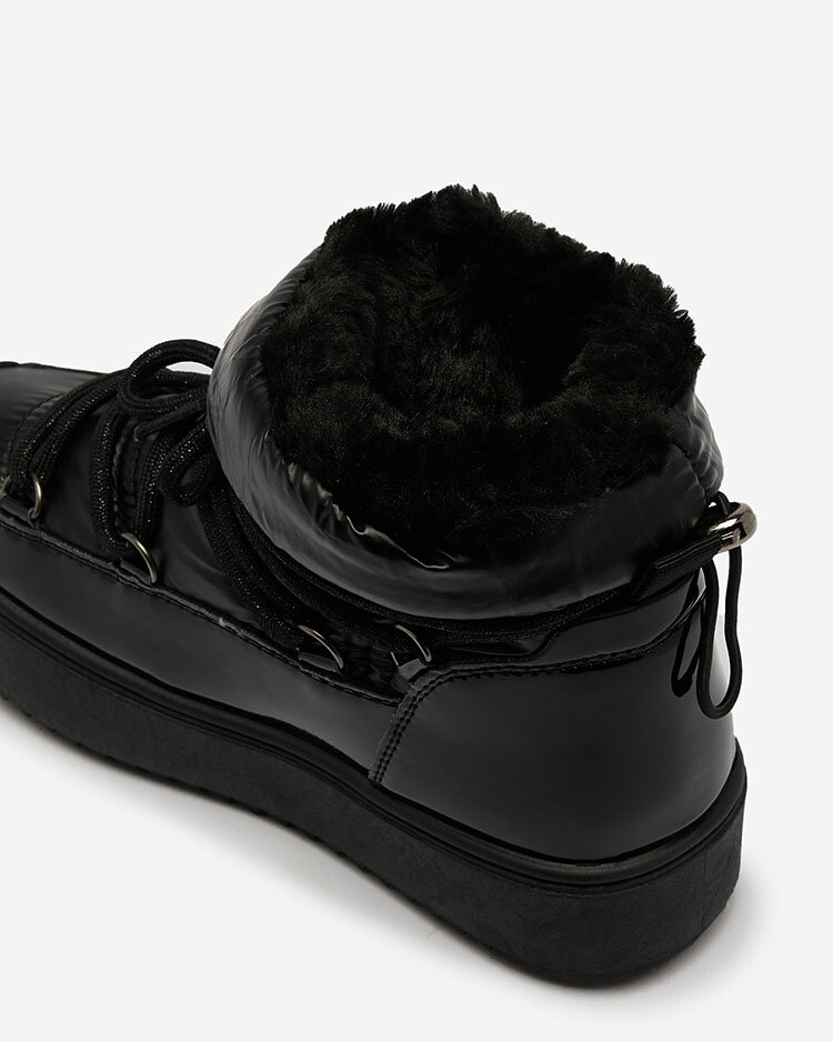 Royalfashion Kinder-Schlupfschuhe a'la Schneestiefel in schwarz Asifa