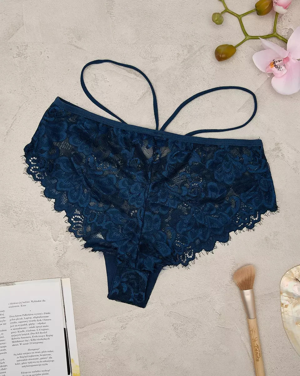 Royalfashion Lace Damen-BH-Slip in navy blau