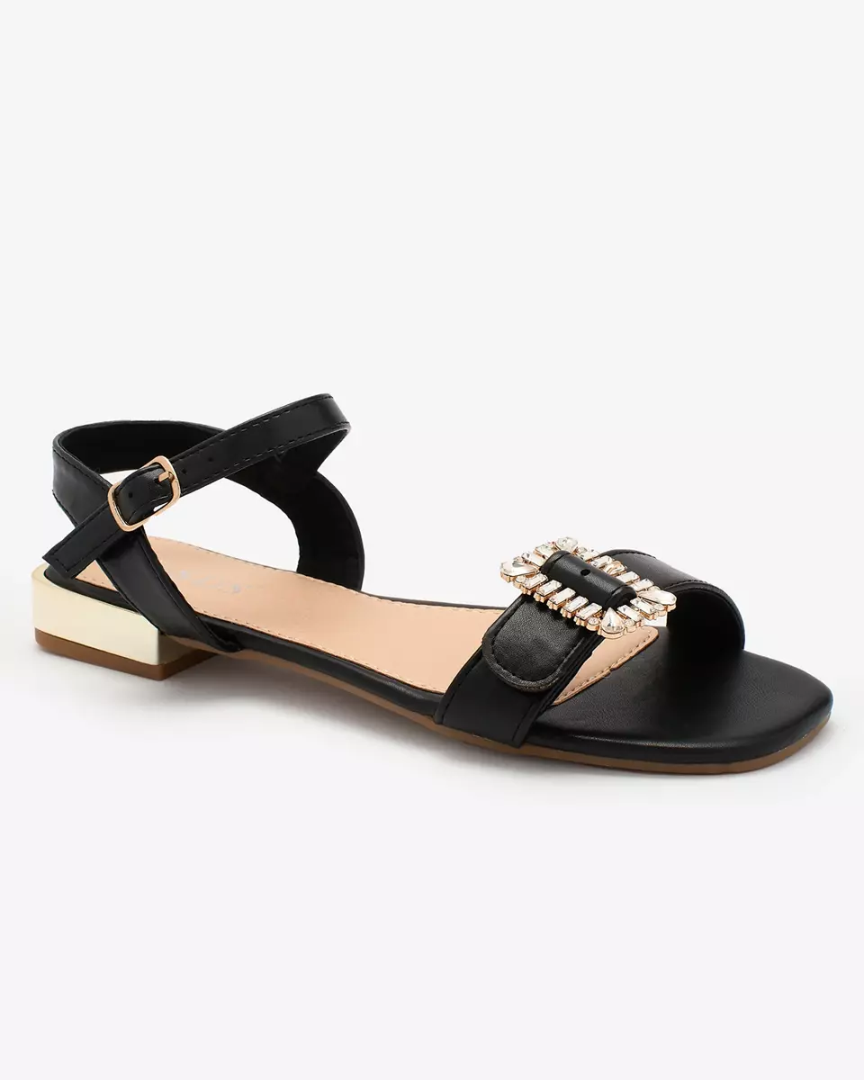 Royalfashion Schwarze Damensandalen mit Verzierung Mesirri