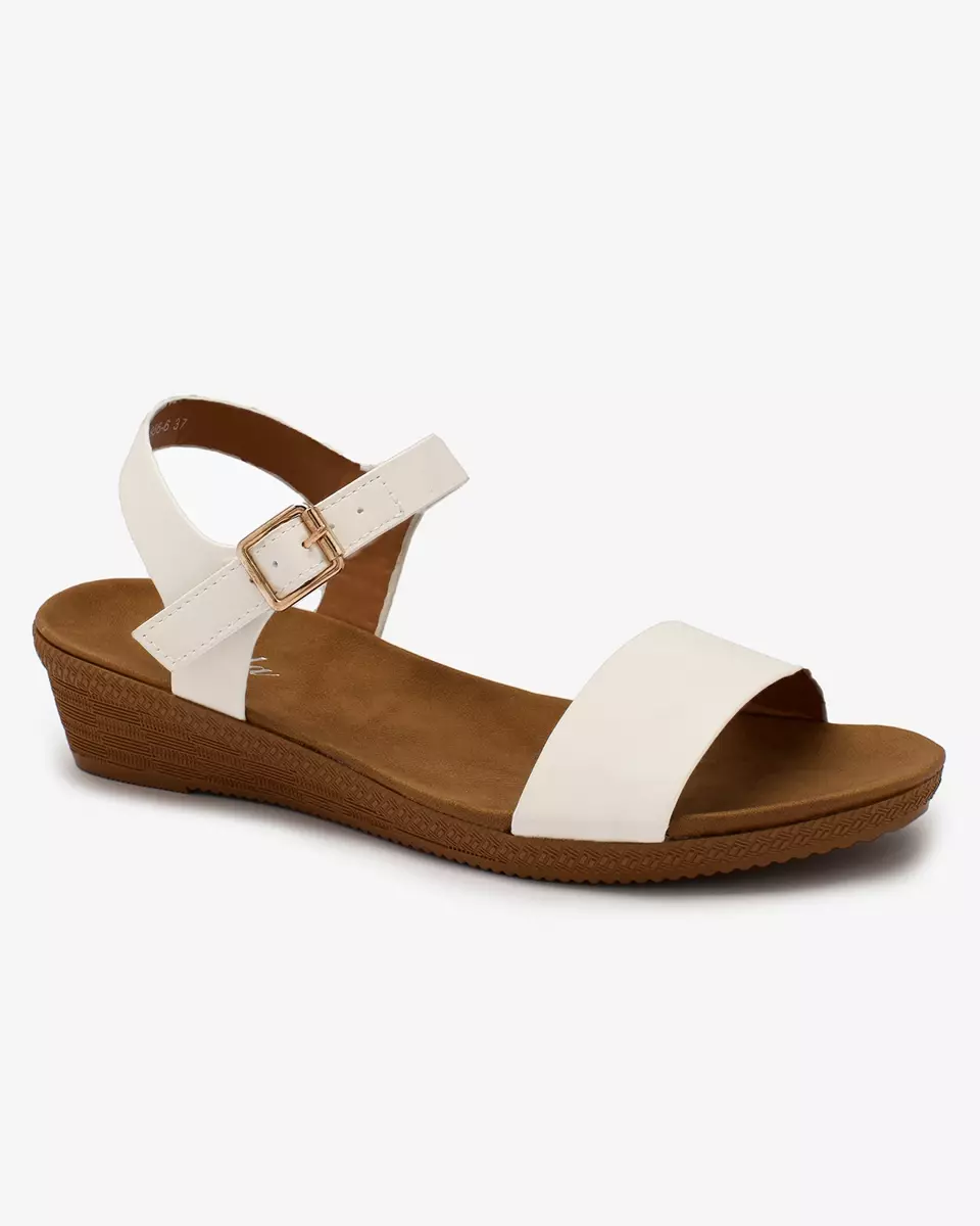 Royalfashion Weiße Damen Öko-Ledersandalen Classy Stylish