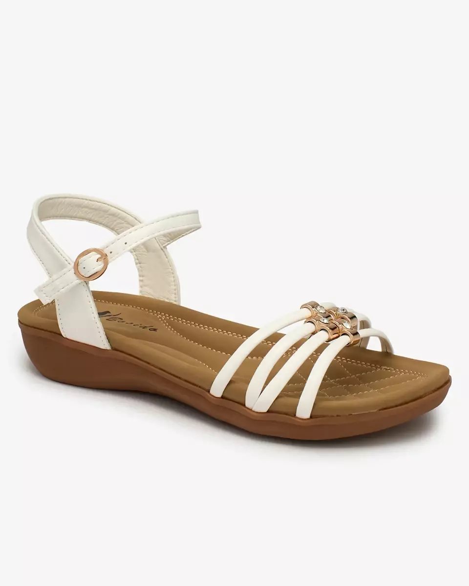 Royalfashion White embellished women's Sun Crush sandals