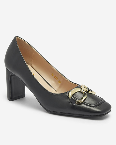 Schwarze Damen-Pumps im Mokassin-Stil Cancoro- Footwear