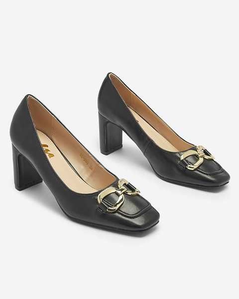 Schwarze Damen-Pumps im Mokassin-Stil Cancoro- Footwear