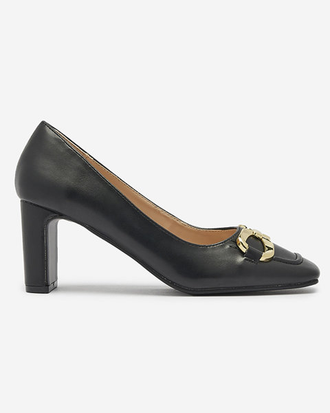 Schwarze Damen-Pumps im Mokassin-Stil Cancoro- Footwear