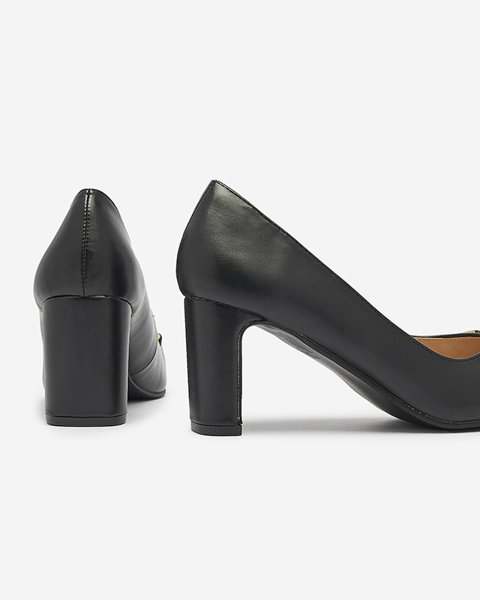 Schwarze Damen-Pumps im Mokassin-Stil Cancoro- Footwear