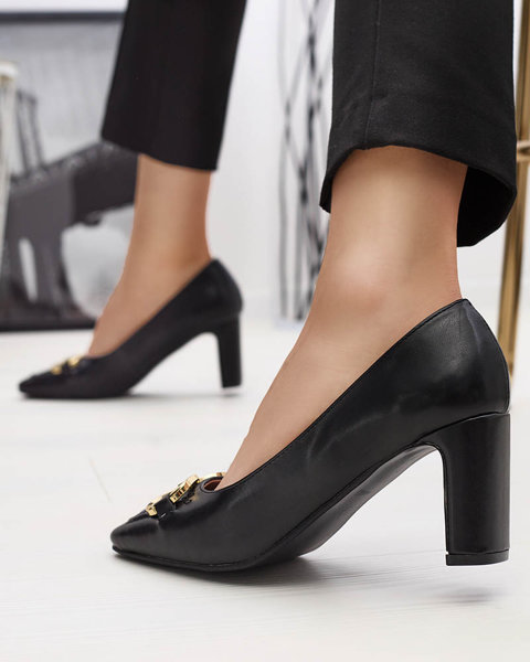 Schwarze Damen-Pumps im Mokassin-Stil Cancoro- Footwear