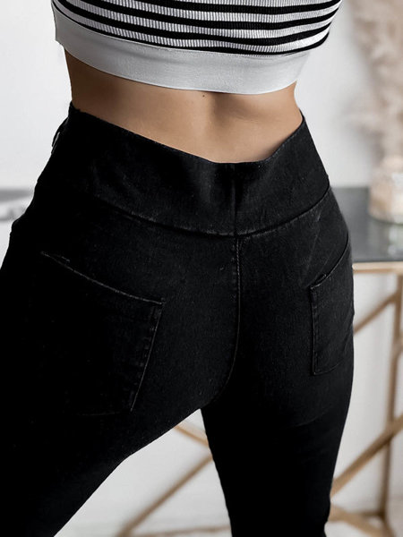 Schwarze Damen-Teggings-Hose- Bekleidung