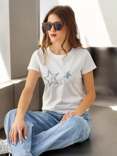 Royalfashion Damen Baumwoll-T-Shirt STARS