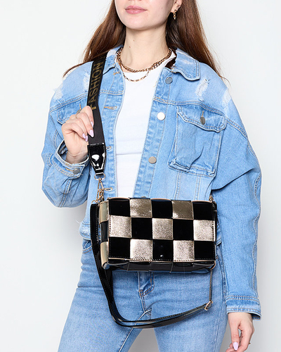 Kleine Damenhandtasche in Schwarz und Gold - Accessoires